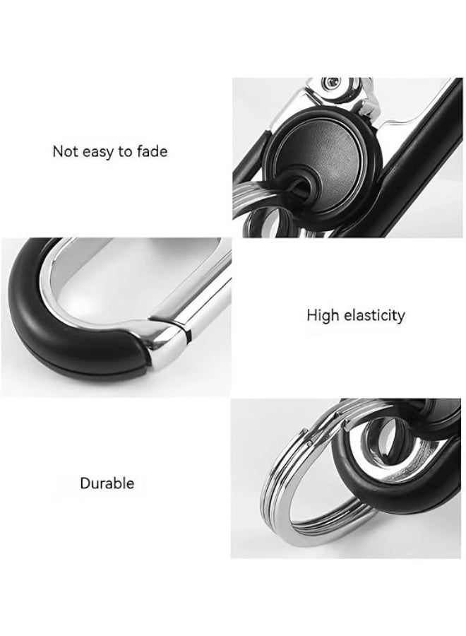 مجموعة مفاتيح سيارة رجالية مكونة من 3 قطع، سلسلة مفاتيح شخصية مبتكرة من الفولاذ المقاوم للصدأ للرجال - Image 4